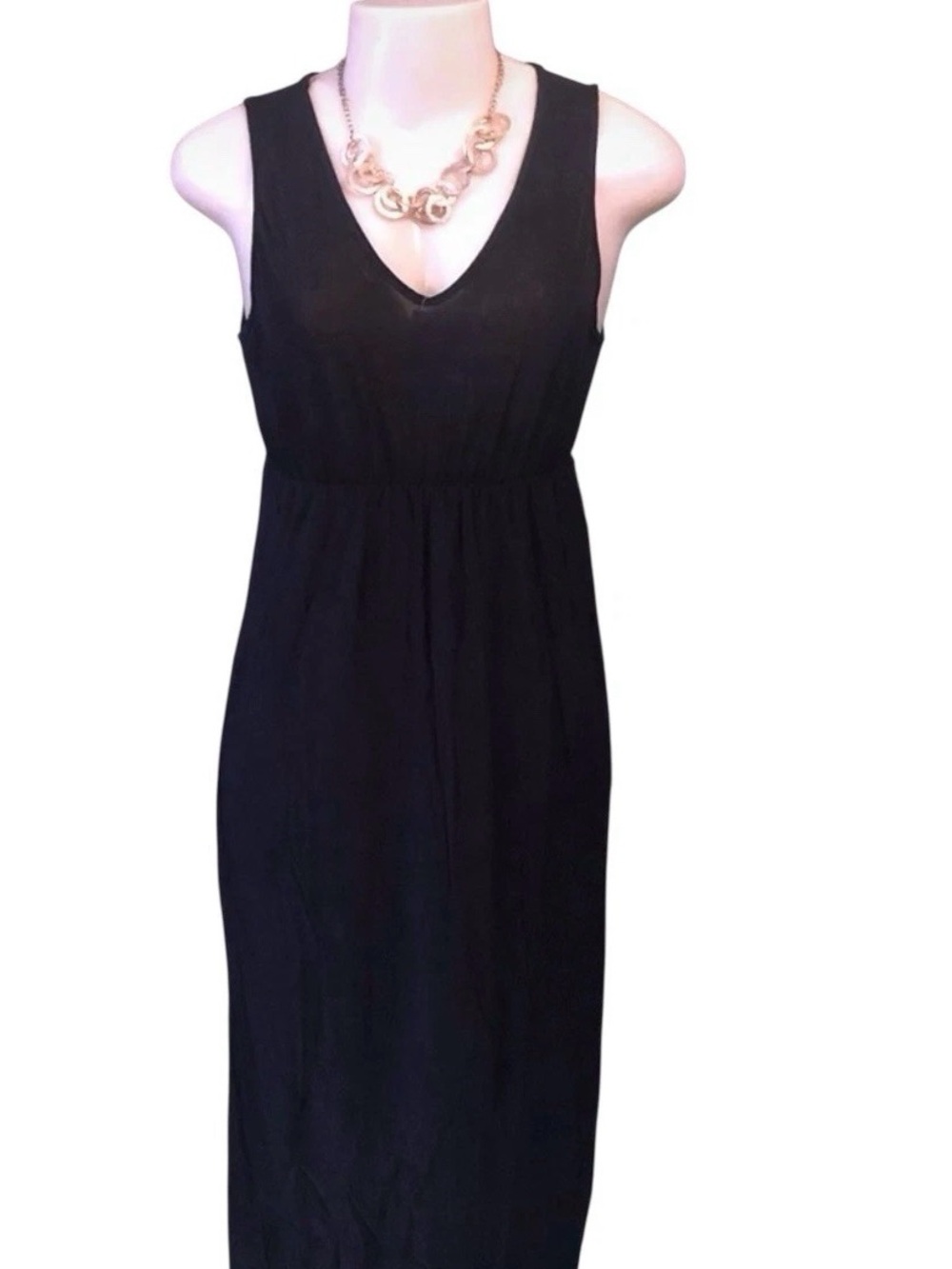 Women Maxi Dress Sz M Black Very Thin